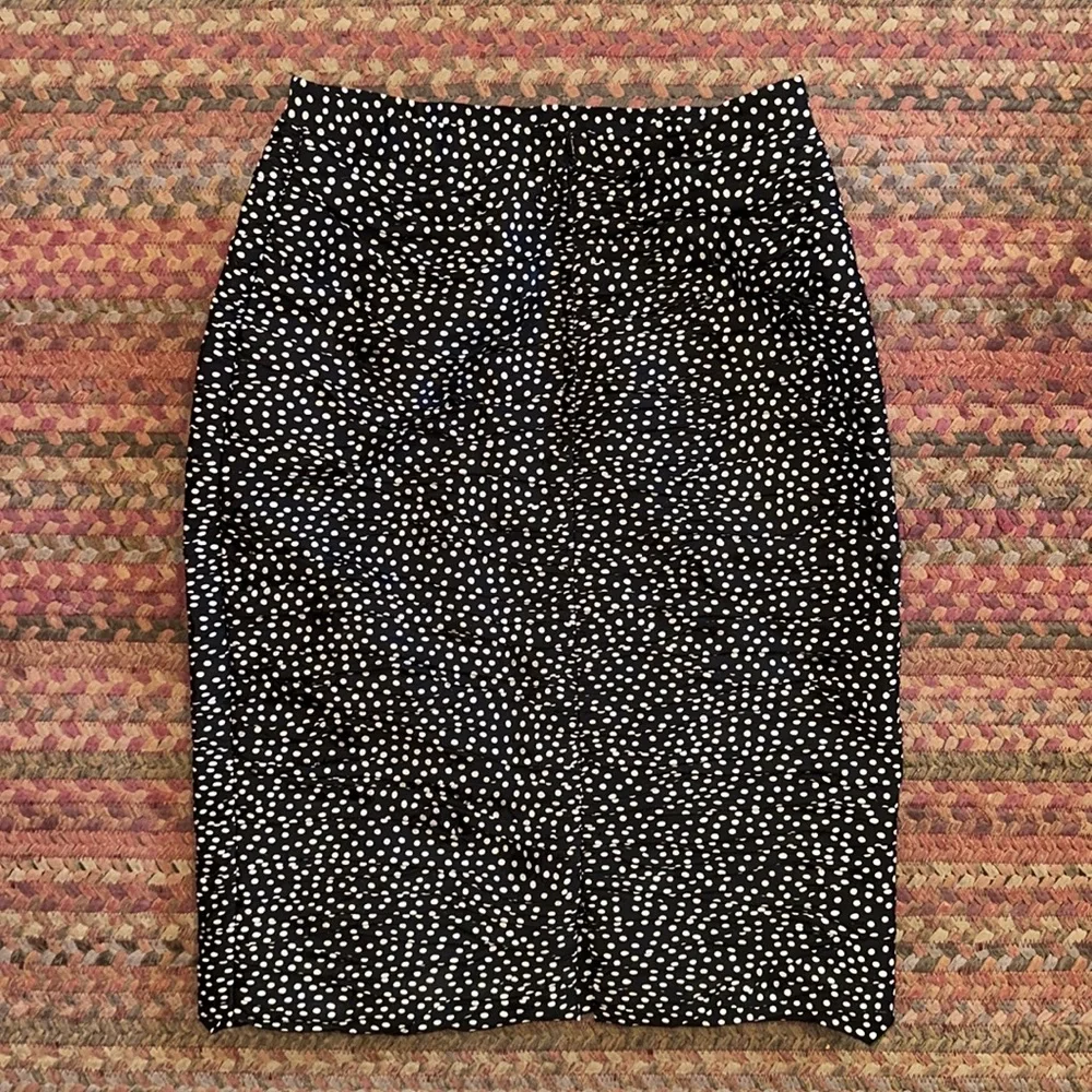 Vintage Black and White Polka Dot Pencil Skirt